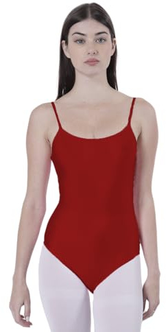 Body Body da danza balletto ginnastica donna bretelle senza maniche con scollo rotondo e copri schiena, body non trasparente aderente per danza ginnastica ritmica