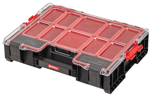 QBRICK Sortimentskasten Kleinteilemagazin – 450 x 360 x 110 mm – Premium Sortierkasten Wekzeugbox mit ausziehbaren Eimern Organzier PRO Series Sortierkoffer