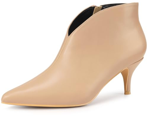 Allegra K Women's Cutout Pointy Toe Stiletto Heels Boots Ankle Booties