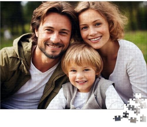 UPMALL Puzzle Personnalisé Photo 35/70/120/200/300/500/520/1000 Pièces, Personnalisez Votre Puzzle en Bois, Puzzle Personnalisable avec Votre Propre Image - Idée Cadeau pour Adultes, Enfants