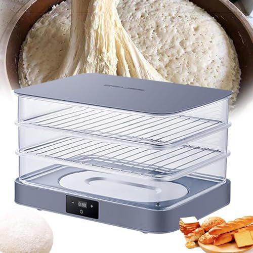 Boîte de levée de pain (3 couches amovibles) Machine de levée de pâte électrique 40 L, température réglable + synchronisation (1 min-24 h), contrôle automatique de l'humidité