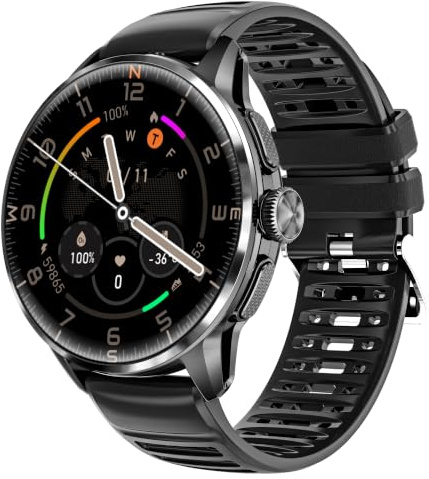Reloj inteligente con SIM 4G para hombre - Pantalla redonda de 1,39 pulgadas, cámara doble, función NFC, impermeable IP67, gran regalo