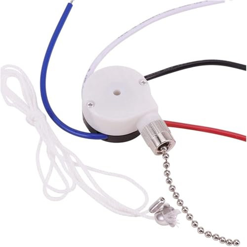 Interrupteur de ventilateur de plafond, interrupteur à chaînette, kit 3 vitesses 4 fils, interrupteur de ventilateur, interrupteur de contrôle de vitesse à glissière, interrupteur à fil à tirer avec c