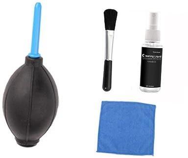 Housoutil 4pcs Computer Cleaning Brush Set with High-grade Microfibre Cloth Plastic Material and 20ml Cleaning Fluid for Electronics Fish Tank and PC Case Effective Dust Blower