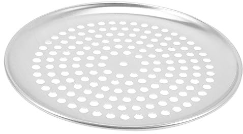 Operitacx Bandeja para Pizza De Acero Inoxidable con Agujeros para Hornear Bandeja para Pizza para Horno Casa