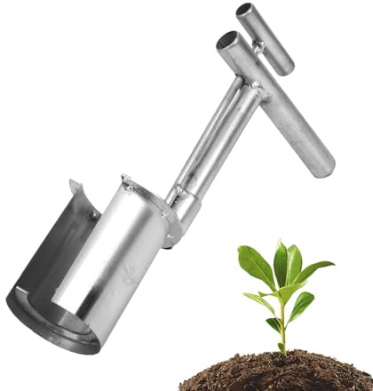 Piantare cipolle da giardino - Strumento per piantare cipolle da giardino, fioriera per piantine in acciaio inox | Accessori per piante di cipolla per crochi, gigli, copertura del suolo, gladiolo 32 x
