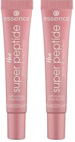 Essence Cosmetics essence the peptide glossy lip treatment baume soin des lèvres, polissant, avec vitamines, protecteur,(10ml) (Lot de 2)