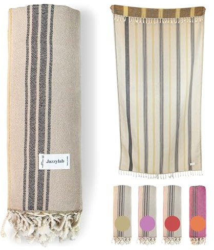 AURORA Peshtemal Hammam | Asciugamano in 100% cotone | Tessitura jacquard artigianale | Telo bagno, mare o sauna leggero e ad asciugatura rapida | Frange fatte a mano | AURORA-Giallo, 100x200 cm