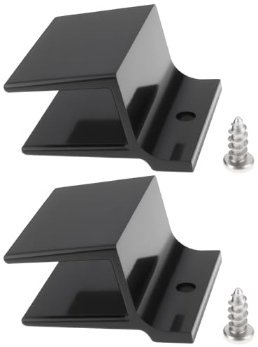 SG Store Lot de 2 guides de bas de porte de douche coulissants avec srews M6209 pour porte de douche de 1,27 cm de large, 31,49 x 23,87 x 12,7 mm, noir