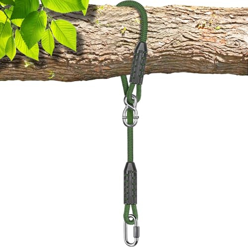 SELEWARE Schaukel Befestigung Seil Hängematte - Verstellbares Seil Baumschaukel mit Karabiner Hängesessel Aufhängung Hält 453KG Schaukelaufhängung Baum für Spielplatz Schaukeln Hängematten Yoga 305CM