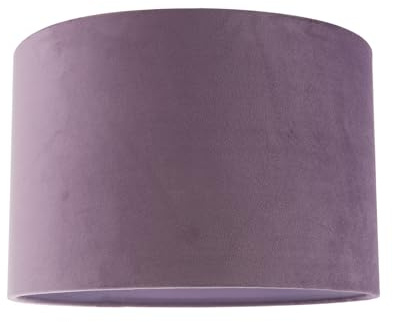 Designer Soft Velvet Dark Lilac Fabric Round 30cm Drum Lamp Shade | for Lounge Bedroom Dining Room etc | Inner Cotton Lining by Happy Homewares