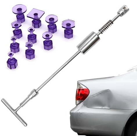 Genérico Desabollado para carrocería, con 10 lenguas de extracción reemplazables, Extractor de abolladuras de Barra en T, Herramientas de tracción de Acero al Carbono para carrocería