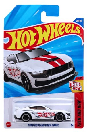 Hot Wheels - Ford Mustang Dark Horse - Then and Now 7/10 - JBB34 - Short Card - Weiss - Mattel 2025-1:64