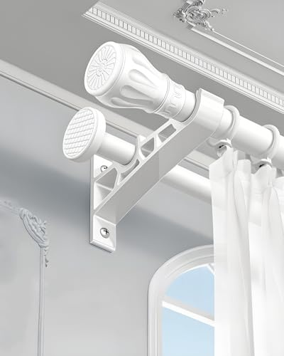 Barras de cortina dobles y accesorios, juego de barras de cortina extensibles de metal montado en la pared para ventanas, de 27 a 86 pulgadas, perfecto para privacidad