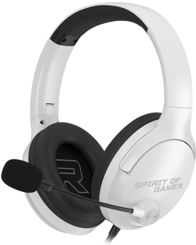 Spirit Of Gamer Pro H4 - Auriculares para juegos con cable estéreo 2.0 con micrófono flexible y mando a distancia, compatible con PC, PS5, PS4, Xbox, Nintendo Switch 1 y 2, confort ligero y diseño