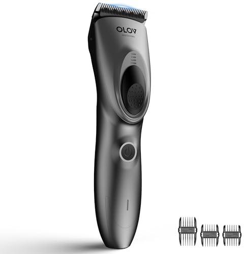 OLOV PROFESSIONAL Hair Clippers for Men, Cordless Hair Clipper Kit, Adjustable 4 Length Setting, 2-Speed Settings, Replaceable Ceramic Blade Heads, Rechargeable Hair Clippers for Family (Grey)