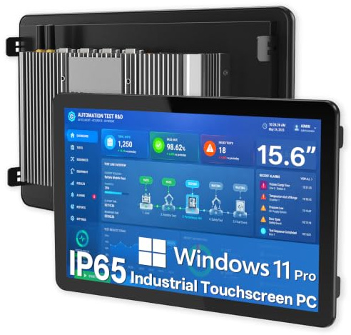 NORQIN 15,6-Zoll Lüftungsloser Industrie Panel PC,All-in-One Touchscreen PC