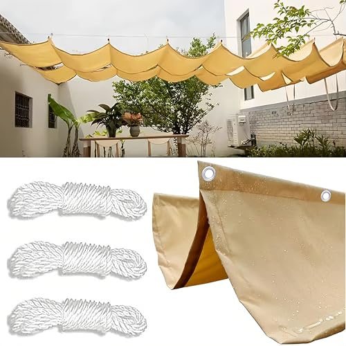 Tenda parasole retrattile, traspirante, quadrata, con protezione UV al 90%, rettangolare, per esterni, giardino, pergola, prato e cortile, soluzione ombreggiante