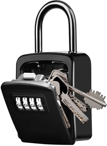 Protable Key Storage Security Lock,V-Resourcing Door Knob Mounted Re-settable 4 Digit Combination Lock Box,to Share and Secure Keys for Home,Office,Garage, Airbnb etc