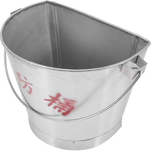 jojofuny Verdickter Edelstahl Sandeimer mit Griff Rostfreier Feuereimer für Feuerwehr und Haushalt Vielseitiger Metall Aufbewahrungseimer für Wasser Werkzeuge und Reinigung