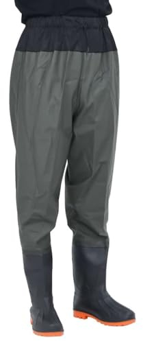 Frdhee Wathose Anglerhose Damen,Hüftwathose mit Stiefeln Dunkelgrün Größe 43 für Angeln,Jagd,Autowäsche,Bauernhöfe,Gärten und Outdoor Aktivitäten
