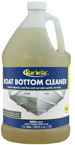 STAR BRITE Heavy Duty Boat Bottom Cleaner - Remove Tough Deposits, Scum Lines & Rust Stains Quickly & Easily from Boat Hull - Ideal for Fiberglass, Wood, Iron & Painted Surfaces