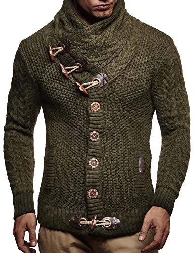 Leif Nelson Men Cardigan Jacket Shawl Collar LN-4195