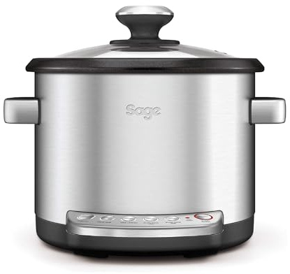 Sage - The Risotto Plus - Multikocher mit Rührfunktion für Risotto - 3,7 L Reiskocher, Dampfgarer, Slow Cooker, Anbraten, Warmhaltefunktion - Mit Messbecher und Löffel - Gebürsteter Edelstahl