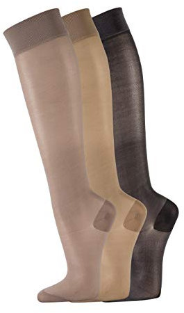 FussFreunde 2 Paar Stützkniestrümpfe Reisestrümpfe für Damen (Diamant, 35-38)