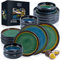 Moritz & Moritz SOLID 18-tlg Steinzeug Geschirr Set 6 Personen - Geschirrset 6 Personen aus je 6 Dinner Teller, Kleine Teller, Tiefe Teller