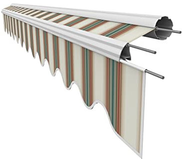 VANA Markisenbespannung mit Volant für 6 m Markisen mit dem Markisentuch der Farbe SPD041 Maß 5,82 x 3,5 Meter.