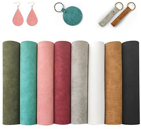 XHT 8 Stück 20x30cm weiches, einfarbige Kunstleder-Blätter, PU Lederimitat, wasserdicht, für Ohrringe, Haarschleifen, DIY-handgefertigte Projekte