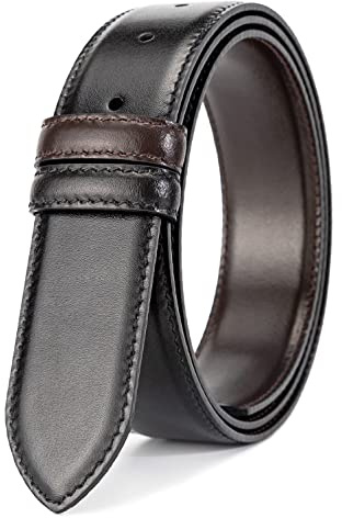 Vatee's Umkehrbare Ledergürtel für Männer Ersatzgurt Ohne Schnalle 34/38mm | Echtledergurt, Klassischer Stil, Verstellbarer Gürtel, 29mm/34mm/38mm Breit