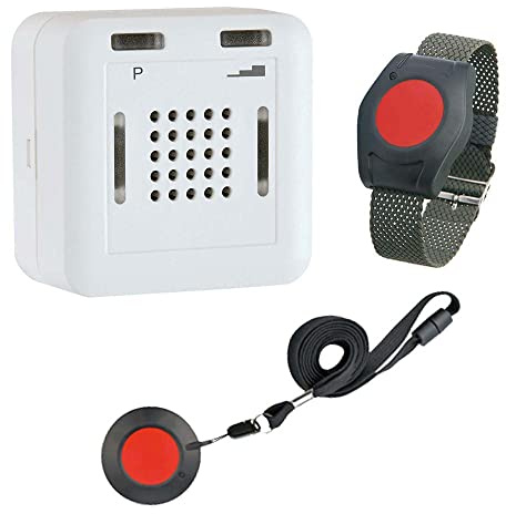 ELDAT - Mobiler Hausnotruf mit Notrufsendern - Notrufknopf für Senioren und die häusliche Pflege - Modell RS10 mit Armbandsender RT26 und Halsbandsender RT27