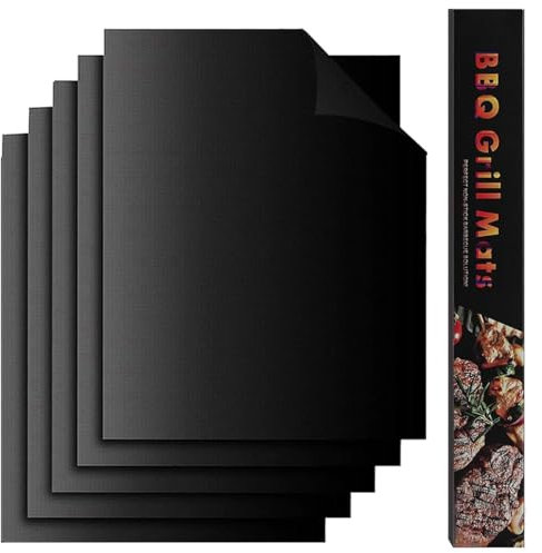 GDPLAN BBQ Grillmatte, Antihaft Teflon Grillmatten Grillplatte Gasgrill,Backmatte Backpapier Wiederverwendbar,für Holzkohlegrill, Elektronischen Grill, Backofen 5er Set Antihaft Teflon Grillmatten