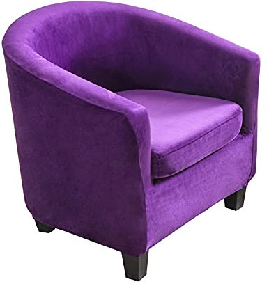CZADMXP 2 Stücke Samt Sesselschoner, Stretch Plüsch Sesselbezug Elastisch Sesselüberwurf Sesselhusse Stuhlabdeckung Husse Für Clubsessel Loungesessel Cocktailsessel (Lila)