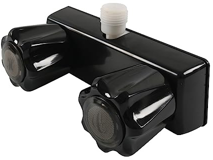 Wohnmobil-Duscharmatur mit Doppel-Acryl-Knopf, Duschventil-Umsteller, Wohnmobil-Duscharmatur, Ersatz für Wohnmobil, Wohnmobil, für Wohnmobil-Reiseanhänger (Schwarz)
