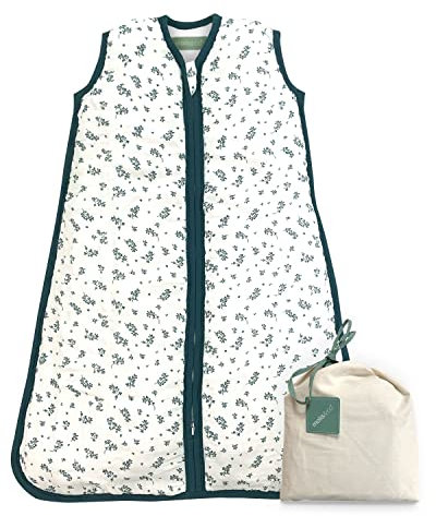 molis&co - Baby Schlafsack ärmellos - Ideal für Frühling und Herbst - Babyschlafsack 1 tog ohne Ärmel - Leicht gepolstert - Babyschlafsack Neugeborene - Premium-Musselin - Ocean (60 cm)