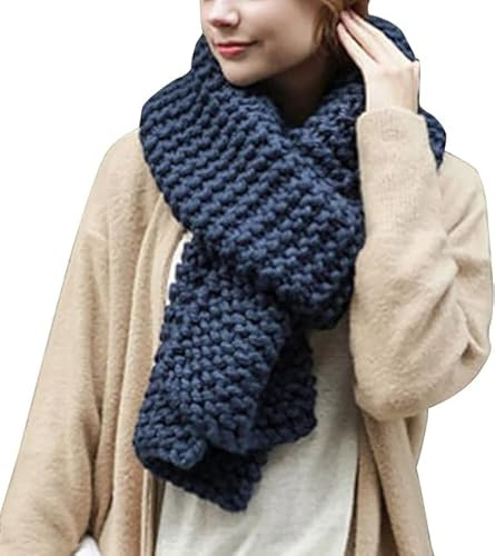 Damen Strickschal Lang XXL Warme Grobstrick Schal Oversize Winterschal, 190 x 32cm