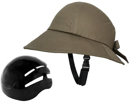 SM SunniMix Bicycle Helmet Hat Shaped Helmet Safety 58-60cm Sun Hat Bike Helmet Hat Type Helmet for Women's Unisex School Cycling Riding, Green