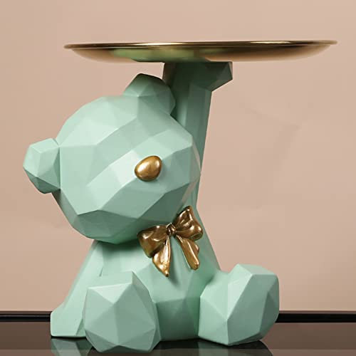 Umikk Bär Schreibtisch Aufbewahrungstablett aus Kunstharz, Bären Deko Harz Tier Skulptur Deko, Bär Statue mit tablett lagerung, Tier Handwerk Harz skulptur, Geschenk für Wohnzimmer