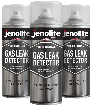JENOLITE Gas Leak Detector Spray | Non-Flammable & Non-Corrosive | 3x400ml | Detect Leaks in Heating, Plumbing, Air Conditioning & More | DVGW Certified