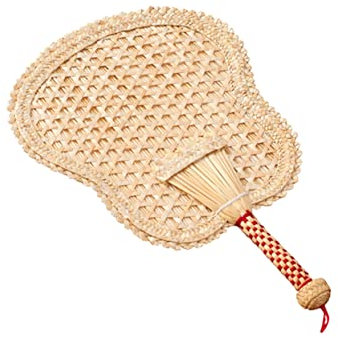 TOPPERFUN Handventilator Mit Rohrkolbenblättern Gestrickter Für Handgefertigte Kühlventilatoren Hellgelbe Form