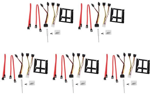 Beelooom 5X Support de Kit de pour Lecteur de Disque Dur Interne 2 x 2,5 Pouces SSD Une 3,5 Pouces (Câbles de Données et Câbles d'alimentation Inclus)