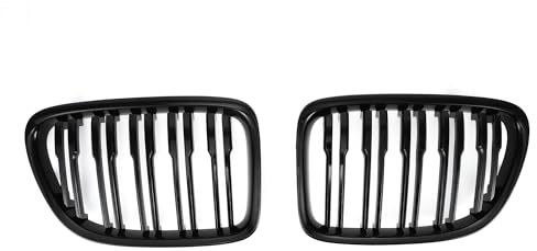 X AUTOHAUX Front Hood Bumper Grille Grill for BMW X1 E84 2009-2015 1 Pair | 51112993305/51112993306, Front Bumper Kidney Grille Grill Double Slat, Gloss Black