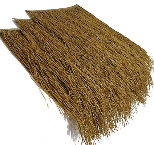 Mexikanische Palmen-Strohziegel für Hütten, Entenjalousien und Pavillons, 47 x 50 cm, natürliches Strohdachmaterial für Zaun, Party, Garten, Terrasse und Deck, 5 Rollen im Lieferumfang enthalten