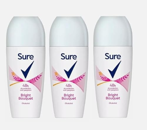 Bright Bouquet Anti-Perspirant Deodorant Roll On, 50 ml, 48 Hour Protection (Pack of 3) with My iPlanet Meal Planner Included