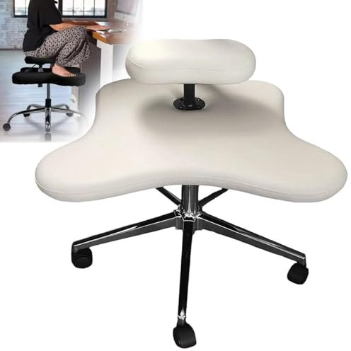 PLHBVDFWE Meditationsstuhl fürs Büro mit gekreuzten Beinen, Kniestuhl mit Rädern, Meditationsstuhl für den Schreibtisch zu Hause, belastbar bis 130 kg, Meditationsstuhl fürs Büro, Schwarz