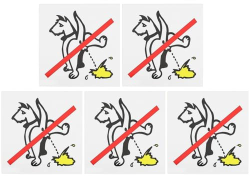 LT Easiyl 5 Pezzi Di Plastica Rigida Resistente Alle Intemperie Divieto Di Pipì Cane Cartello Di Avvertimento Adatto Per Garage Recinzione Muro Casa 100x100x2mm