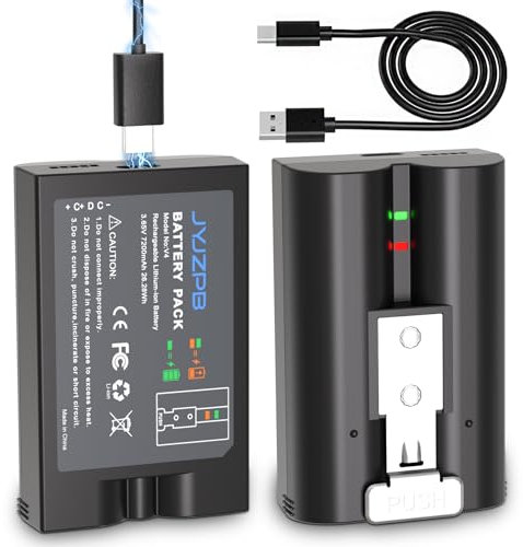 7200mAh JYJZPB Quick Release Battery for Ring, 3.65V Replacement Battery for Ring Doorbell Camera, Video Doorbell 2/3/3+/4, Stick Up Cam 2nd Gen & Stick Up Cam 3rd Gen, Spotlight Camcorder - 2 Pack